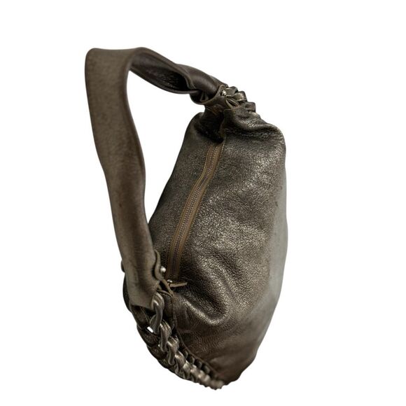 Salvatore Ferragamo Women's Gray Metallic Leather Shoulder Bag - Picture 3 of 11